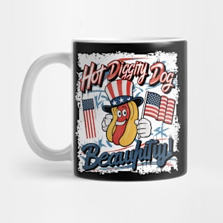 Hot Diggity Dog I Love The USA Patriotic Hot-Dog 4th of July Mug